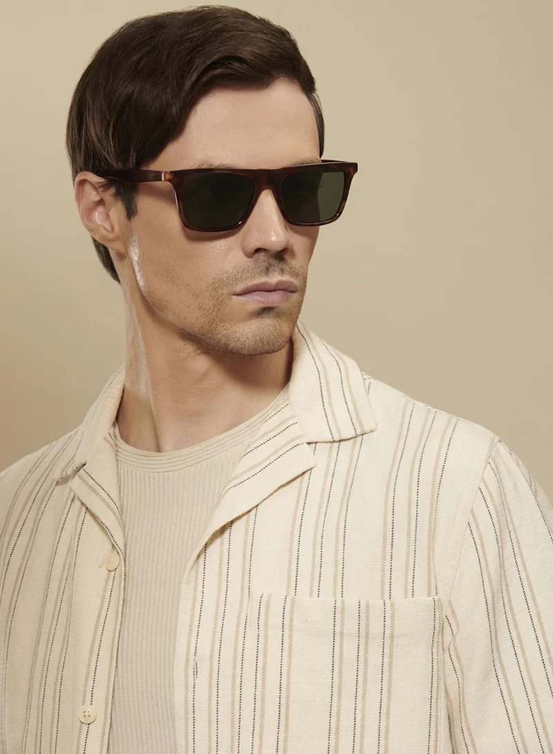 VINCENT CHASE Vincent Chase By Lenskart | Full Rim Wayfarer Branded Latest and Stylish Sunglasses | Polarized and 100% UV Protected | Men & Women | Large | VC S13971 Brown Frame/Green Lens - Pack of 1