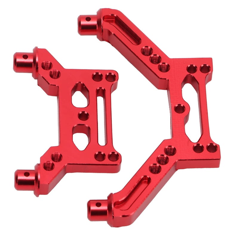 Red Aluminum Alloy Shock Mount Set For RC Car Upgrade 2PCS Easy Installation - Image 4