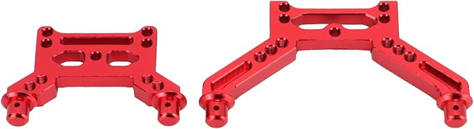 Red Aluminum Alloy Shock Mount Set For RC Car Upgrade 2PCS Easy Installation - Image 1