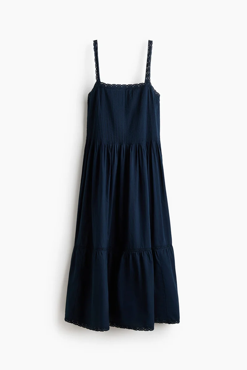 H&M Lace-trimmed flared-skirt dress