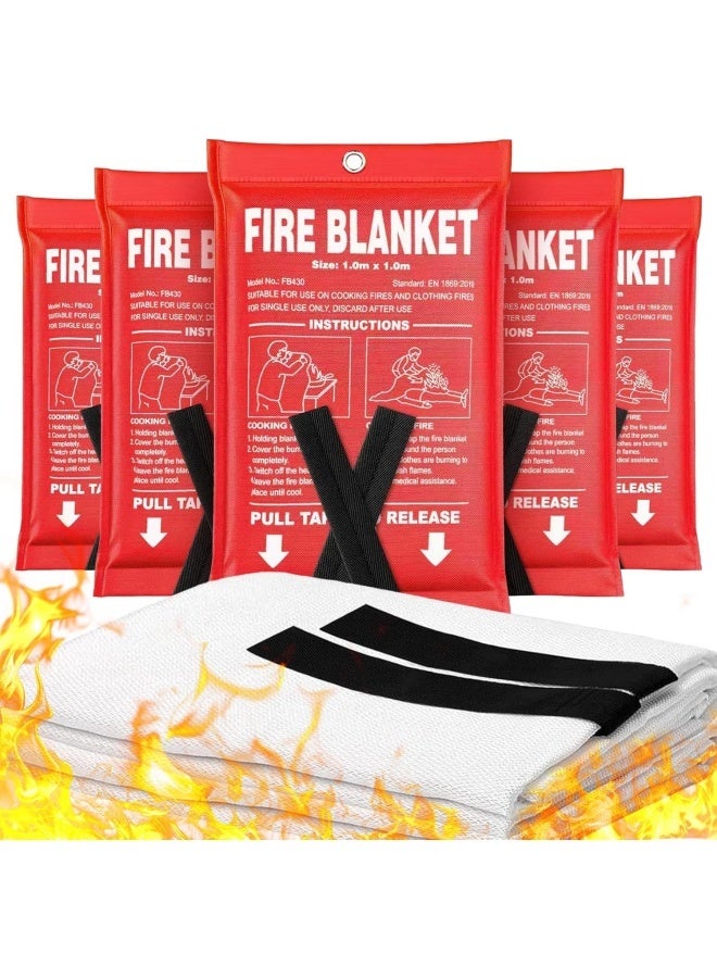 Sandinrayli Emergency Fire Blanket, 5 Pack Fire Suppression, Fiberglass for Home, Kitchen, School, Grill, Car, Office, Warehouse ( 5 pcs) - Image 1