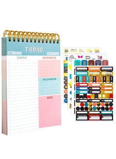 Y&D To Do List Notebook, Spiral Bound Undated Daily Planner, 52 Sheets 4.5" X 6.2" Tear off Task Planning Pad with 4 Sheet Stickers for Work Office Home School  - Image 1
