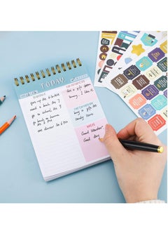 Y&D To Do List Notebook, Spiral Bound Undated Daily Planner, 52 Sheets 4.5" X 6.2" Tear off Task Planning Pad with 4 Sheet Stickers for Work Office Home School  - Image 3