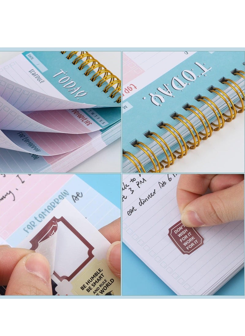 Y&D - To Do List Notebook, Spiral Bound Undated Daily Planner, 52 Sheets 4.5" X 6.2" Tear off Task Planning Pad with 4 Sheet Stickers for Work Office Home School - Image 1