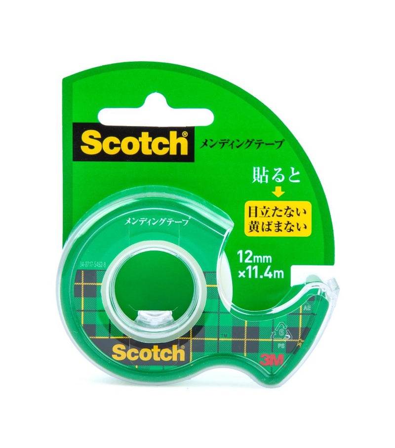 Scotch Mending Tape with Dispenser, 12 mm x 11.4 m, Transparent Repair Tape for Paper, Documents, Books & General Office Use - Image 1