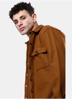 RAVIN Solid Casual Long Sleeves Havana Winter Shirt  - Image 1