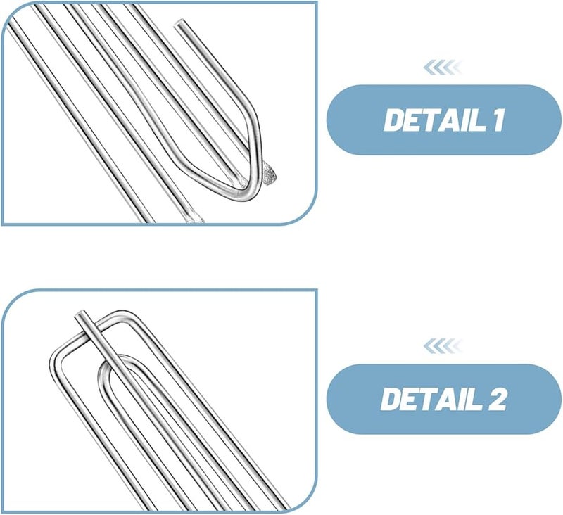 خطافات ستائر من الفولاذ المقاوم للصدأ 30 قطعة بتصميم أربعة أسنان لتعليق الستائر المطوية - Image 4
