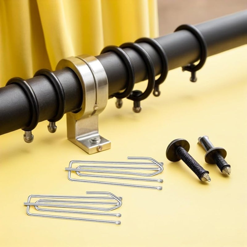 خطافات ستائر من الفولاذ المقاوم للصدأ 30 قطعة بتصميم أربعة أسنان لتعليق الستائر المطوية - Image 5