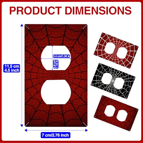 Pounchi Spider Web Light Switch Outlet Cover Stickers 6 Pcs (Not Plate, Standard Size 1-Gang 4.50" x 2.76") Switch Cover Decorative Wall Decals for Room Bedroom Office - Image 2