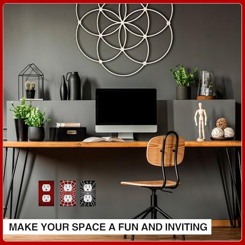 Pounchi Spider Web Light Switch Outlet Cover Stickers 6 Pcs (Not Plate, Standard Size 1-Gang 4.50" x 2.76") Switch Cover Decorative Wall Decals for Room Bedroom Office - Image 5
