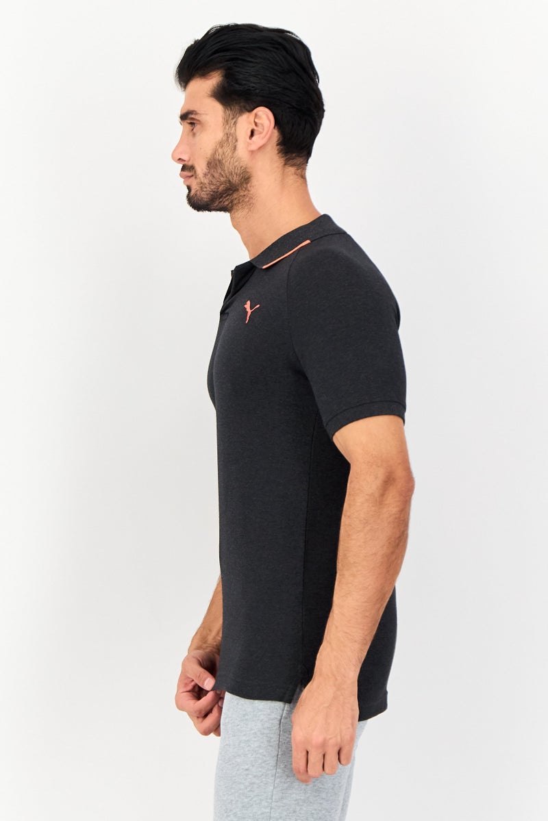 PUMA تي شيرت بولو للرجال بأكمام قصيرة مناسب للرياضة في الهواء الطلق، رمادي غامق - Image 2