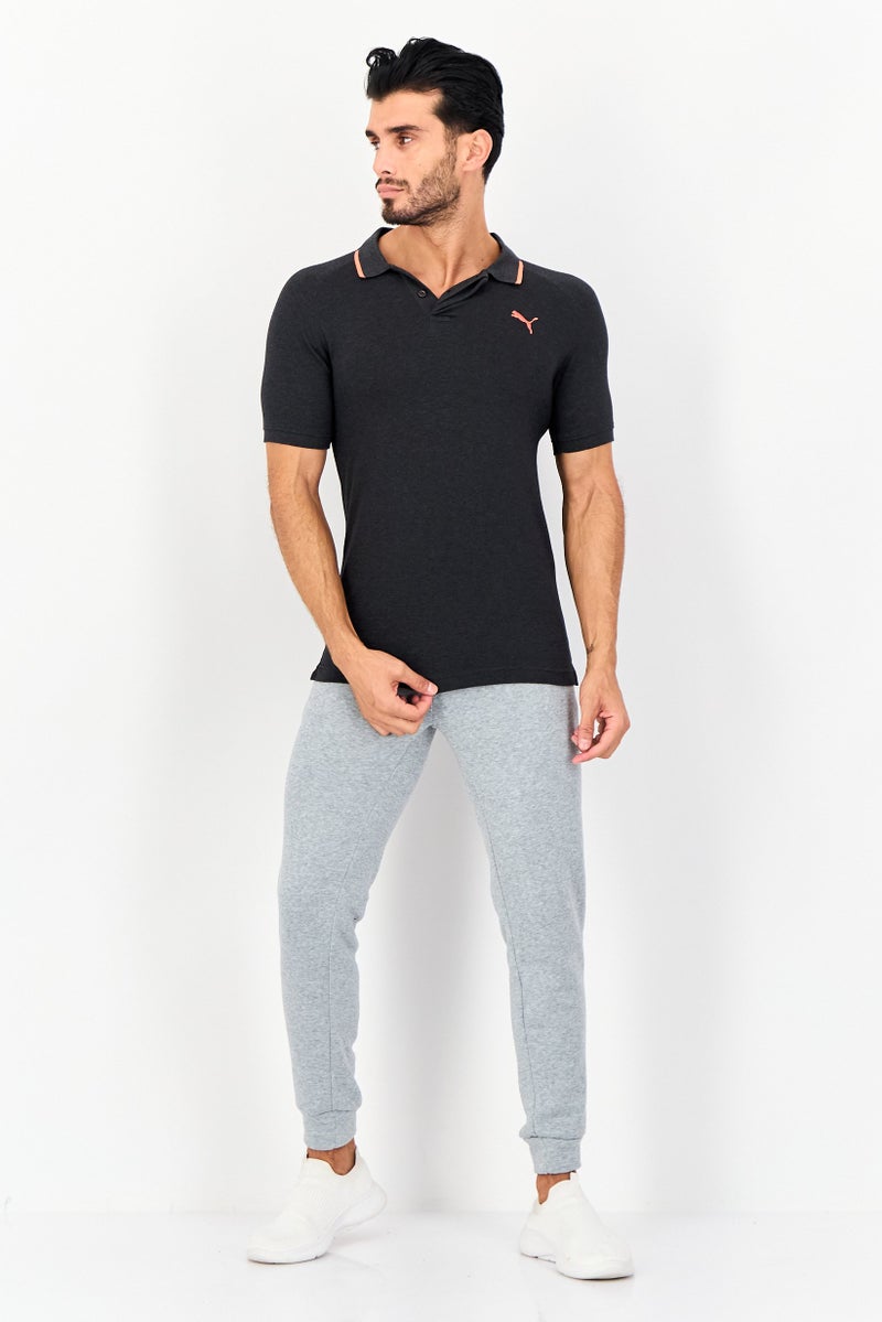 PUMA تي شيرت بولو للرجال بأكمام قصيرة مناسب للرياضة في الهواء الطلق، رمادي غامق - Image 4