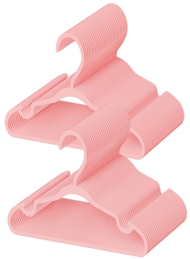 VIIBASE 60 Pack Baby Hangers - 12.83 Inch Ultra-Thin Non-Slip Plastic Hangers for Closet & Nursery, Ideal for Newborn, Infant, Toddler & Kids Clothing (Pants, Coats, Skirts, Dresses) - Pink - Image 1