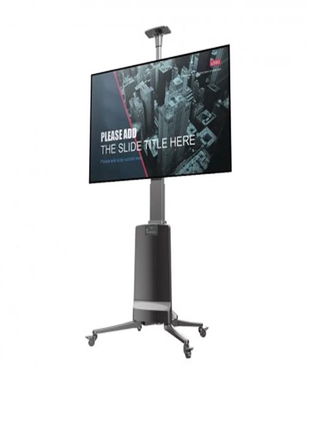 Skill Tech SH TW85 Motorized Telescopic Height Adjustable Aluminum TV Stand for 55–85 Inch Screens, Max VESA 600x400, Max Load 68.2kg – Heavy Duty Mobile TV Stand silver  - Image 3