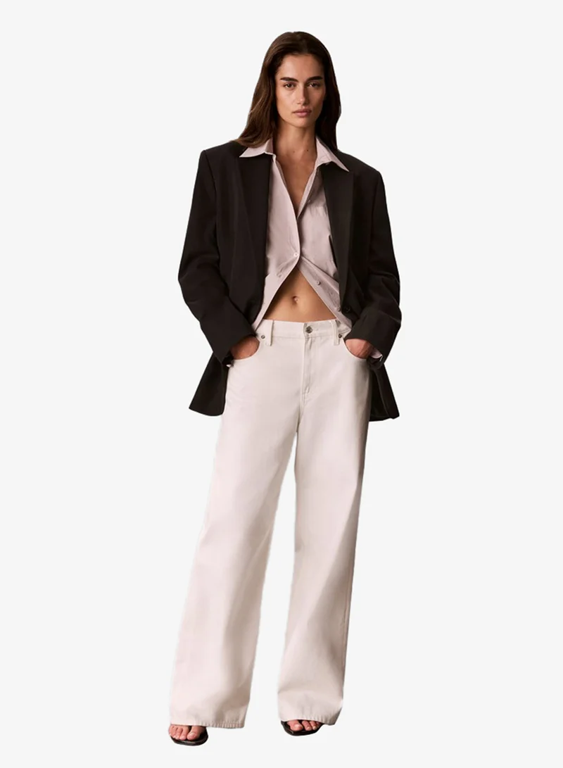 Calvin Klein Jeans  Woven Monologo Poplin Button-Down Shirt for Women | Best Price UAE