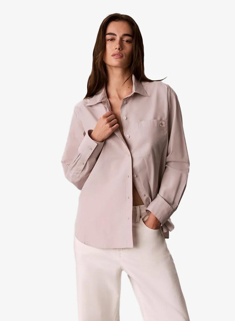 Woven Monologo Poplin Button-Down Shirt