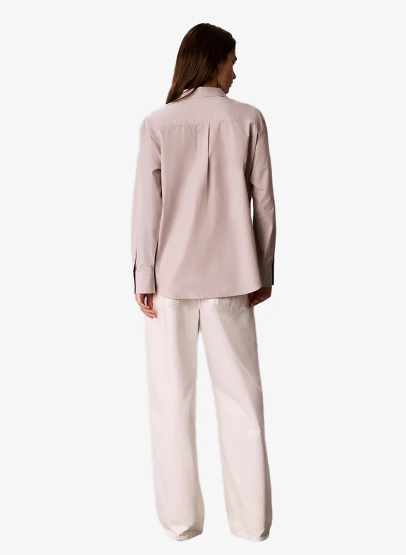 Calvin Klein Jeans  Woven Monologo Poplin Button-Down Shirt for Women | Best Price UAE