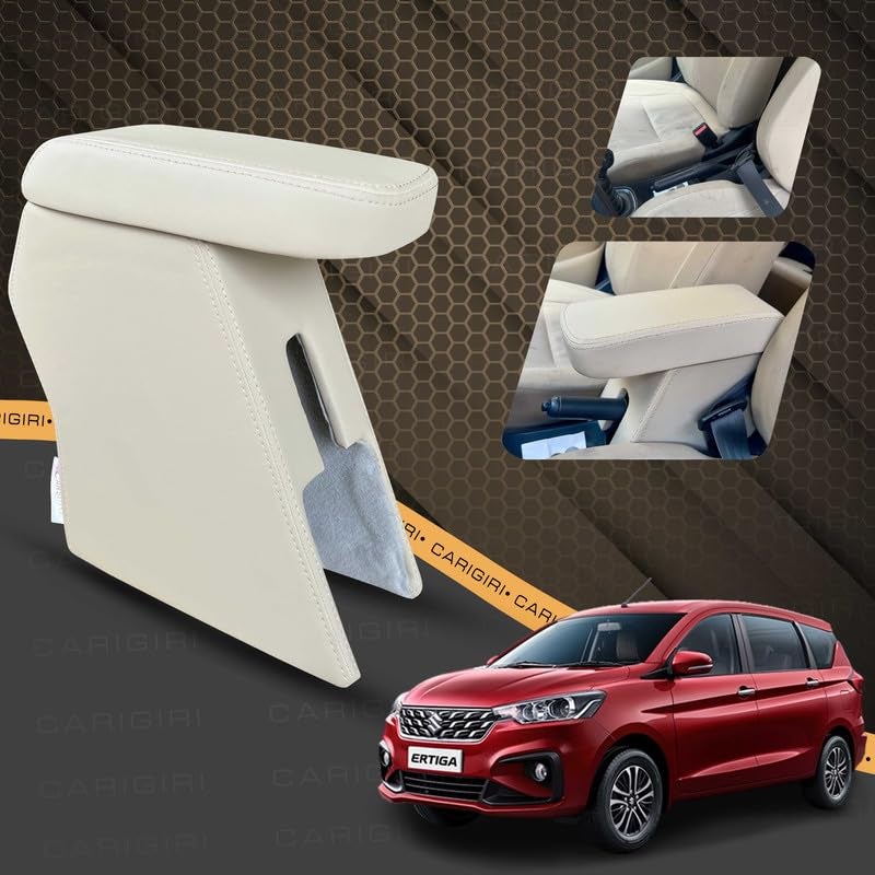 Carigiri Premium Finish Car Armrest with Storage Box And High Density Moulded Foam For Maruti Suzuki Ertiga (Models-2018-2024) (Beige with Beige Stitching,Nappa Leatherette) - Image 2