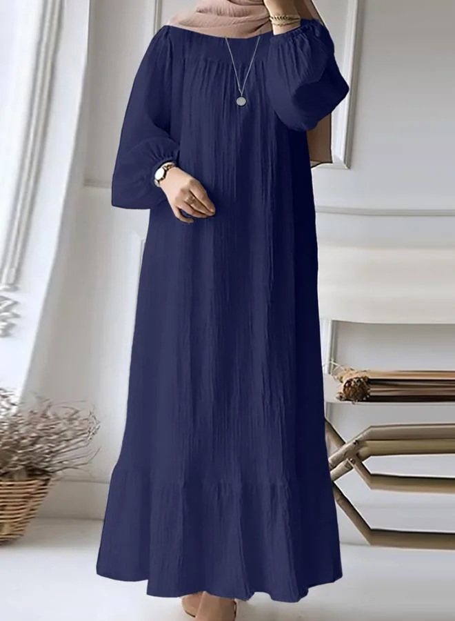 Take Two Take Two Women Navy Blue Textured Cuffed Sleeves Jalabiya