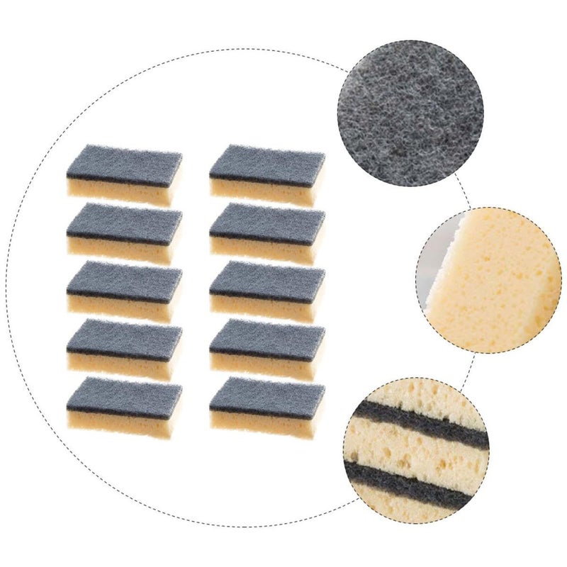 10 Pack Double Sided Deep Black Kitchen Sponges for Non Scratch Dish Washing - Image 5