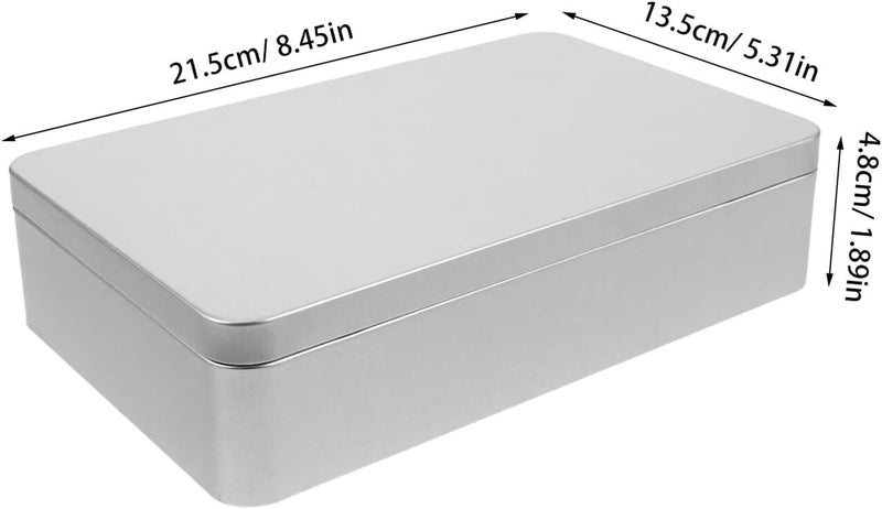 Beavorty Rectangular Tinplate Storage Box with Lid Small Decorative Metal Candy Container Silver Wedding Packaging and Holiday Treat Organizer for Home Storage - Image 2