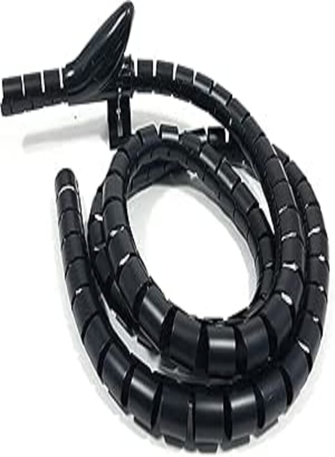 Cable Tidy Tube Flexible Plastic 2 m Length Cable Management Sleeve 20 mm Diameter Cable Organizers Black