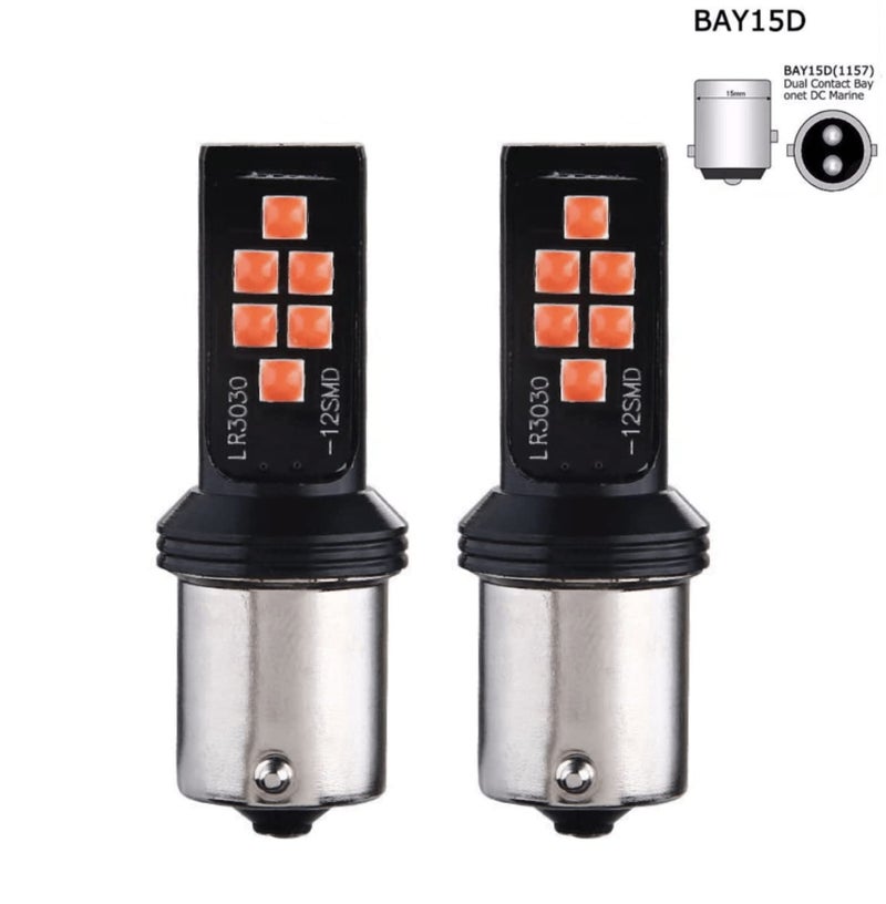 Automaze 1157 BAY15d Red LED Brake Lamp With Advanced 3030 SMD Bright Stop Lamp, Pack of 2 (Red) - Image 2