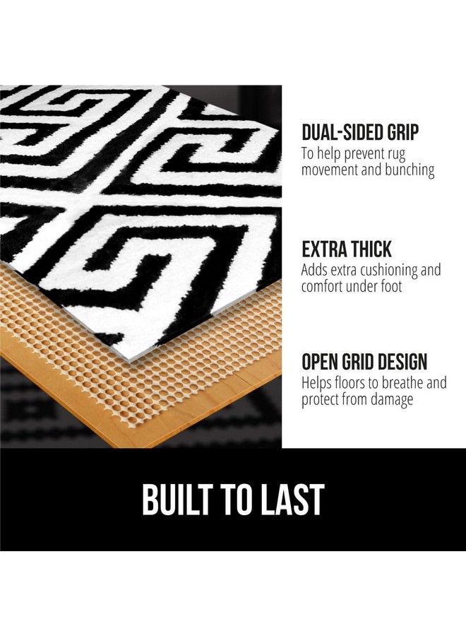 Gorilla Grip وسادة جريب غوريلا الأصلية الإضافية القوية لتثبيت السجاد - تحافظ على السجاد في مكانه - وسادات سميكة مقاومة للانزلاق والانزلاق للأرضيات الصلبة تحت سجادة الحماية من الخشب 4 قدم دائري - Image 3