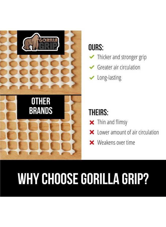 Gorilla Grip وسادة جريب غوريلا الأصلية الإضافية القوية لتثبيت السجاد - تحافظ على السجاد في مكانه - وسادات سميكة مقاومة للانزلاق والانزلاق للأرضيات الصلبة تحت سجادة الحماية من الخشب 4 قدم دائري - Image 5