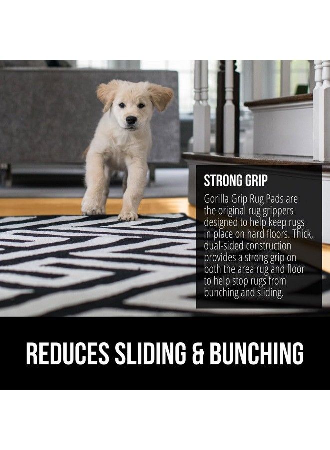 Gorilla Grip وسادة جريب غوريلا الأصلية الإضافية القوية لتثبيت السجاد - تحافظ على السجاد في مكانه - وسادات سميكة مقاومة للانزلاق والانزلاق للأرضيات الصلبة تحت سجادة الحماية من الخشب 4 قدم دائري - Image 4