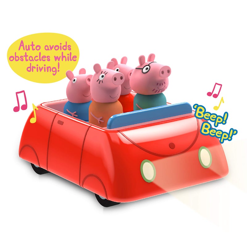 WOW! STUFF Peppa Pig's Clever Car Interactive Pre-School Toy With Lights And Sounds - Self Driving - Plays Peppa Music And Talks - Motorized Vehicle With Collision Avoidance Sensorsâ€“ Red - Image 2