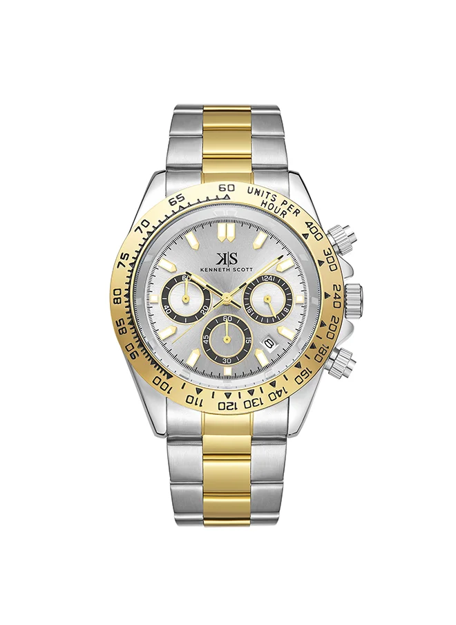KENNETH SCOTT Kenneth Scott Men's White Dial Multi fn Watch - K23123-TBTW