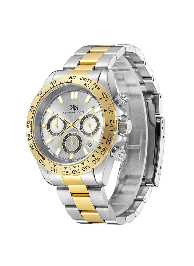KENNETH SCOTT Kenneth Scott Men's White Dial Multi fn Watch - K23123-TBTW