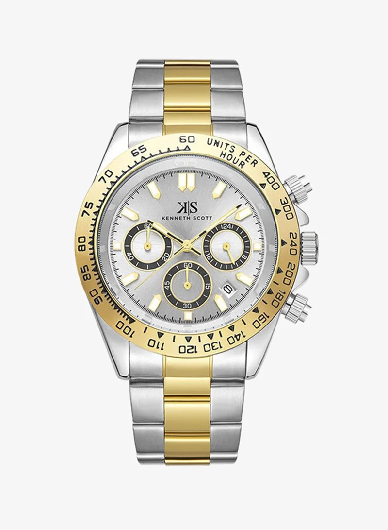 KENNETH SCOTT Men's Stainless Steel Multi Function Watch K23123-TBTW - 43 mm
