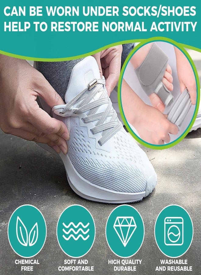 lefeke Toe Splint for Broken Toe Support, Toes Brace for Men and Women, Fracture Toes Protector for Second Toe to Pinky (Grey) - Image 5
