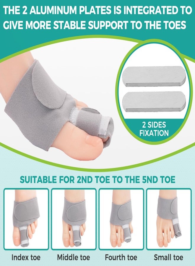 lefeke Toe Splint for Broken Toe Support, Toes Brace for Men and Women, Fracture Toes Protector for Second Toe to Pinky (Grey) - Image 3