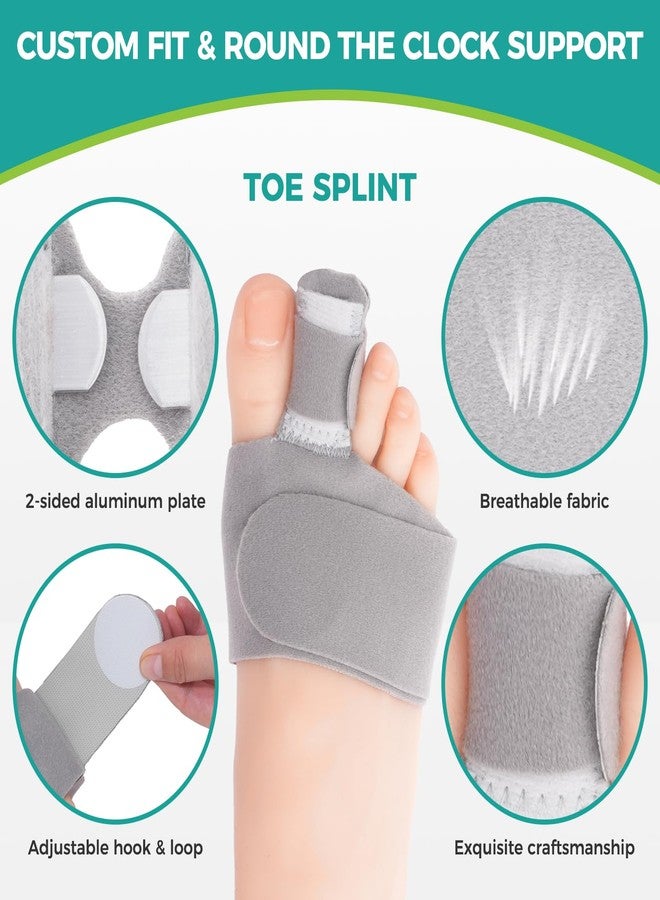 lefeke Toe Splint for Broken Toe Support, Toes Brace for Men and Women, Fracture Toes Protector for Second Toe to Pinky (Grey) - Image 4