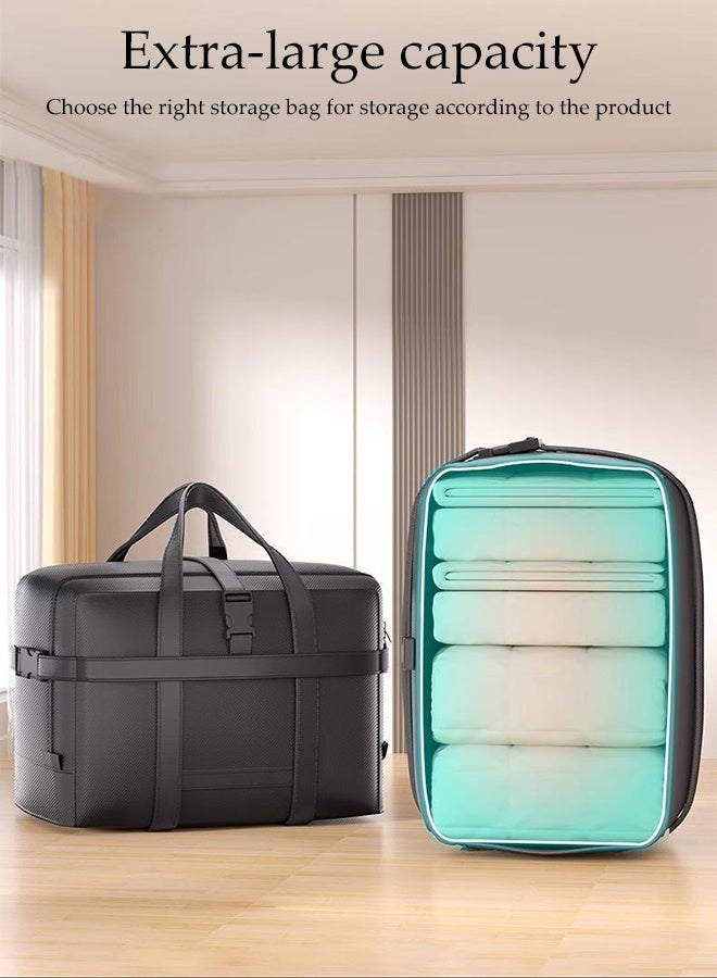 DUNISO 2Pcs Moving Storage Bags，Foldable Storage Organizer Bag with Strong Zippers & Carrying Handles，Large Thicken Heavy Duty Oxford Organizer Bags with Reinforced Buckle，Waterproof and Dustproof, for Bedding/Duvets/Pillows/Laundry/Clothes/Moving home，60*29*43cm,Black - Image 4