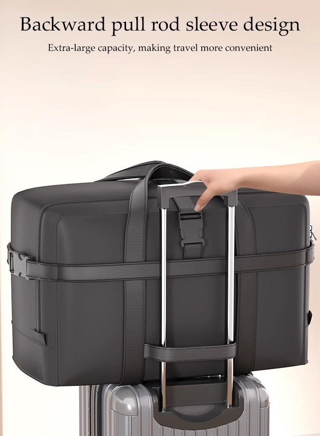 DUNISO 2Pcs Moving Storage Bags，Foldable Storage Organizer Bag with Strong Zippers & Carrying Handles，Large Thicken Heavy Duty Oxford Organizer Bags with Reinforced Buckle，Waterproof and Dustproof, for Bedding/Duvets/Pillows/Laundry/Clothes/Moving home，60*29*43cm,Black - Image 3