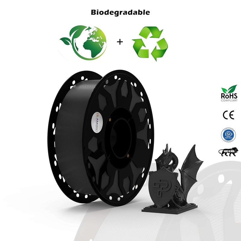 Protomont TECHNOLOGIES فيلا مونت 1.75 مم خيوط PLA بريميوم بلس للطباعة ثلاثية الأبعاد متوافقة مع معظم طابعات FDM (أسود) - Image 5