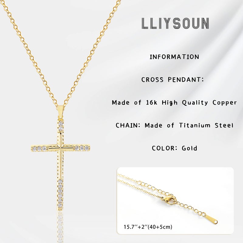 LLIYSOUN Gold Cross Necklaces for Women Jewelry Gold Cross Necklaces Gifts for Women Cross Necklace Minimalist Trendy Jewelry Valentines Day Gifts CN1 - Image 4