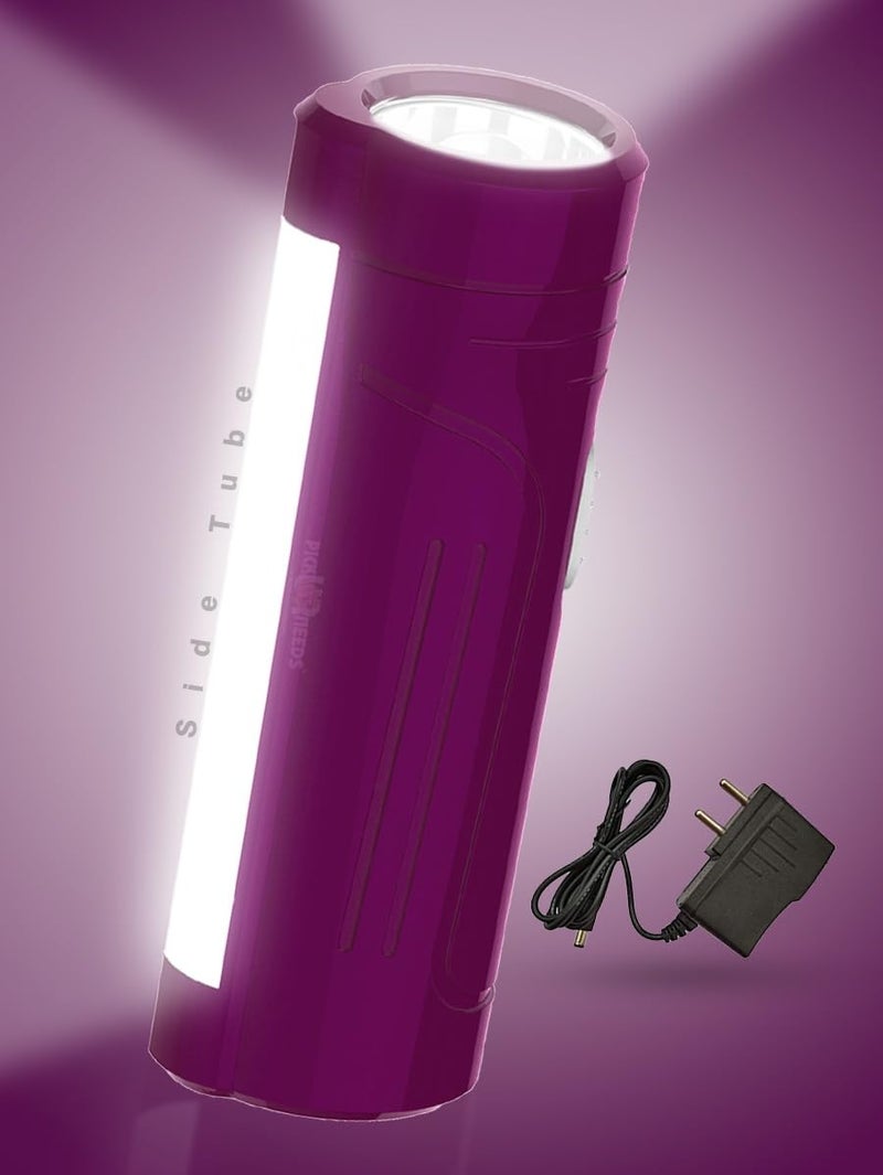 Pick Ur Needs Rechargeable Small LED Torch 25W for Emergency Search Light with SMD Lamp With1500mAh Battery (Pink) - Image 1