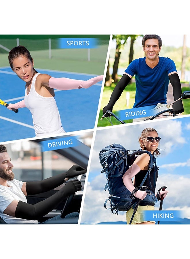 Sweet Life 2 Pairs Women UV Long Sun Protection Gloves Touchscreen Arm Sun Driving Gloves UPF 50+ for Outdoor Sports Cycling  - Image 5