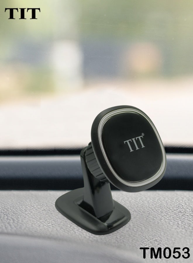 TIT Magnetic Car Phone Holder – Strong Grip Dashboard Mount, 360° Rotation, Adjustable Stand, Secure Adhesive Base, Compatible with Smartphones & GPS Devices - TM053 - Image 1