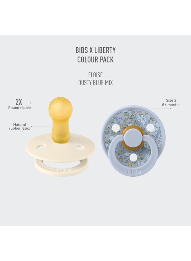 BIBS Pack of 2 X Liberty Colour Eloise Latex Size 2 Dusty Blue Mix  - Image 4