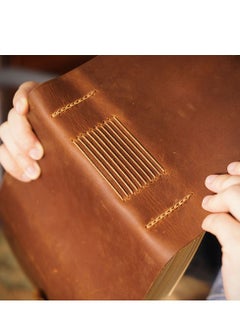 Y&D Leather Bound Journal for Men Women Rustic Vintage Handmade Large Writing Notebook Business Travel Daily Notepad Sketchbook Gift Brown  - Image 4