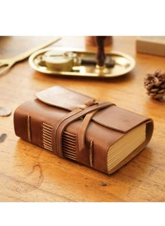 Y&D Leather Bound Journal for Men Women Rustic Vintage Handmade Large Writing Notebook Business Travel Daily Notepad Sketchbook Gift Brown  - Image 1