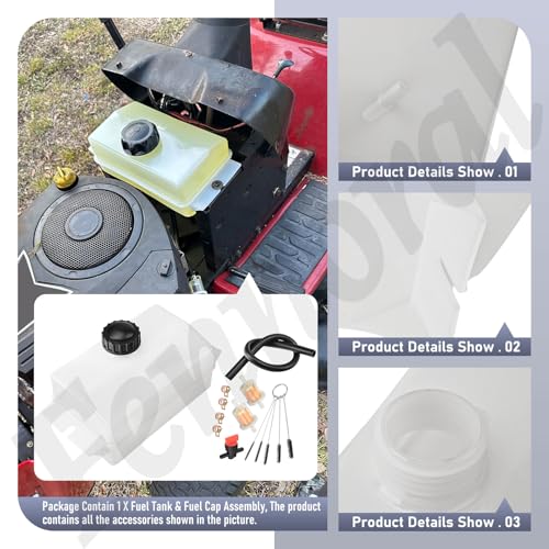 Fennoral 532184900 184900 Fuel Tank & Fuel Cap for Poulan Craftsman Husqvarna Roper, Sears Weed Eater Fits DYT4000 PP1238 T1000 LT2000 Lawn Mower Replaces 109202X, 532109202, 105738X - Image 5