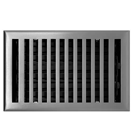 Madelyn Carter Contemporary Vent Cover, Solid Cast Brass Interior, Controls Air Flow, 4 x 10 inches (Overall Face: 5.25 x 11.5 inches), Brushed Nickel - Image 1