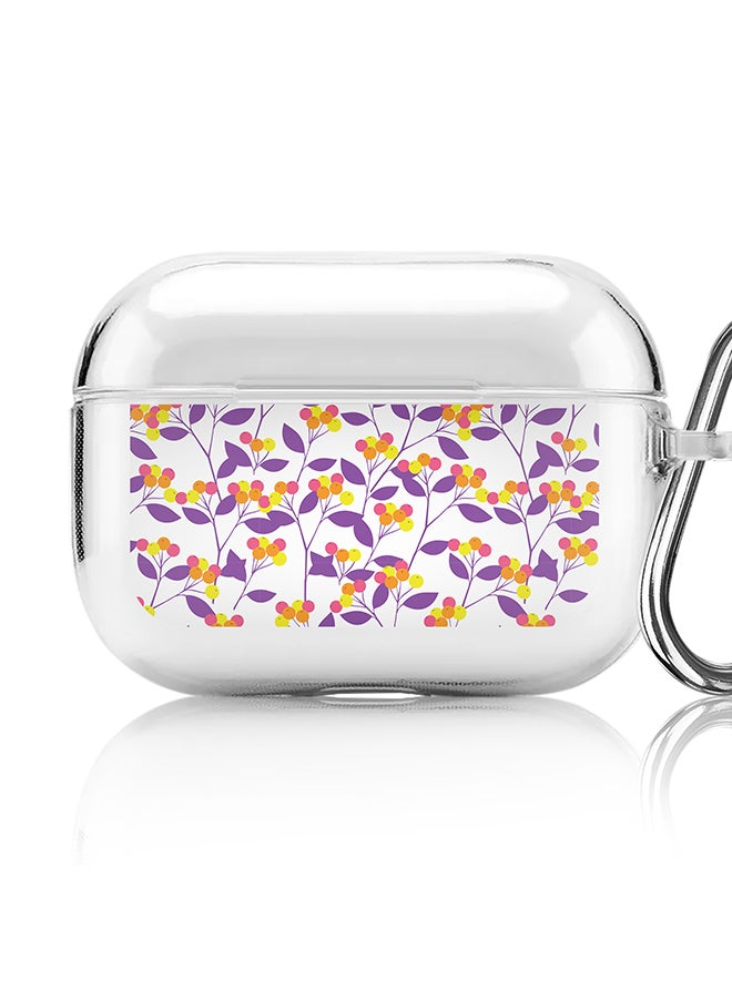 Stylizedd Classic Clear printed Case for Apple AirPods Pro 2nd Generation Thin Transparent Cover [Designed for Apple AirPods Pro 2nd Generation] - Purple Spring  - Image 1